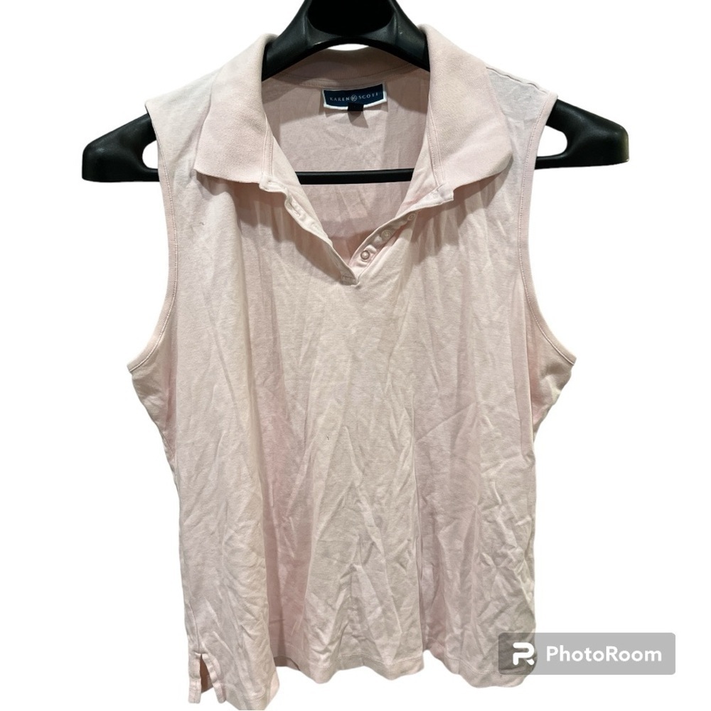 Karen Scott Polo Blouse Light Pink XXL